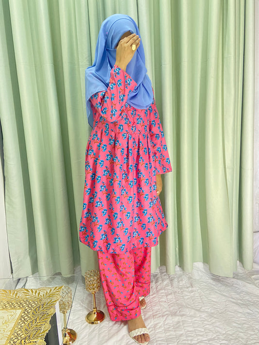 Peachy Pink | Printed Cotton 2 PCs (Stitched) | Winter' 24