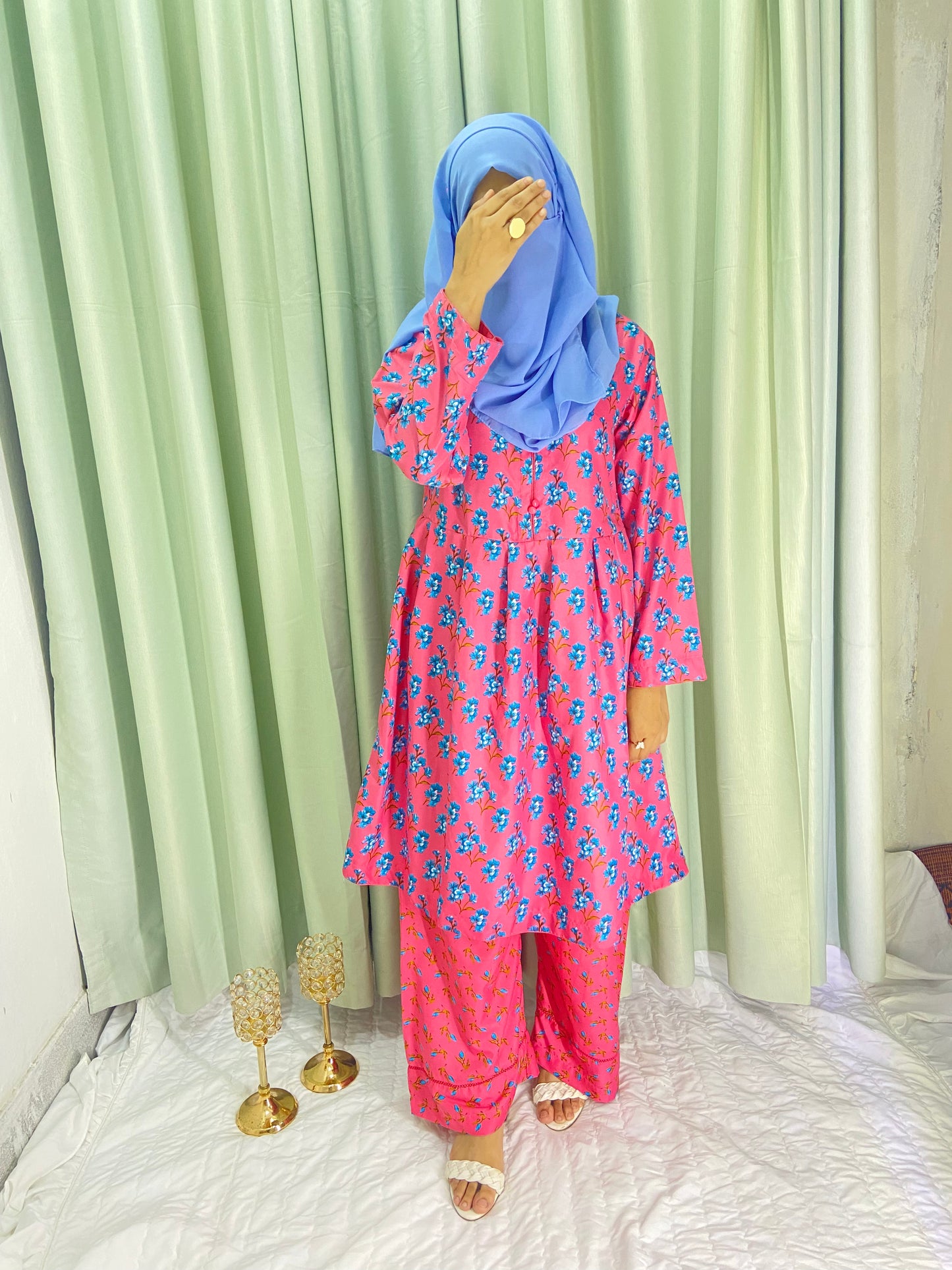 Peachy Pink | Printed Cotton 2 PCs (Stitched) | Winter' 24