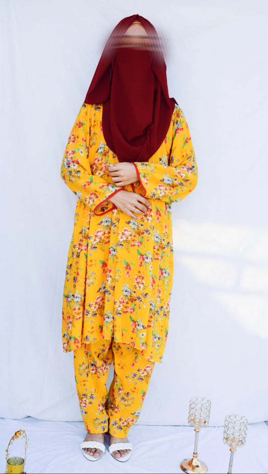 Yellow | Printed Linen 2 PCs (Stitched) | Winter' 24