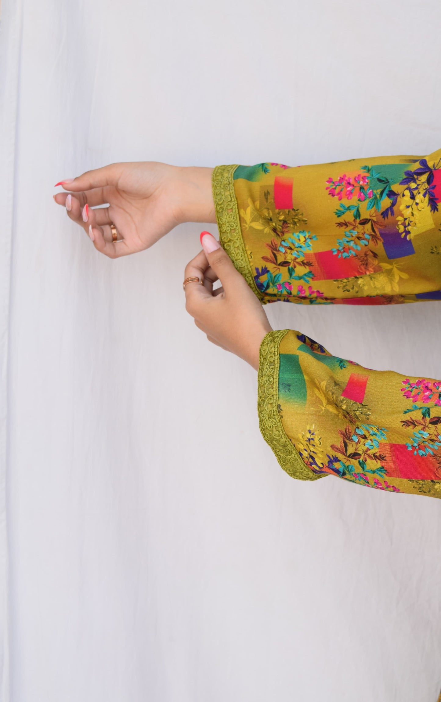 Greenish Mustard | Printed Linen 2 PCs (Stitched) | Winter' 24