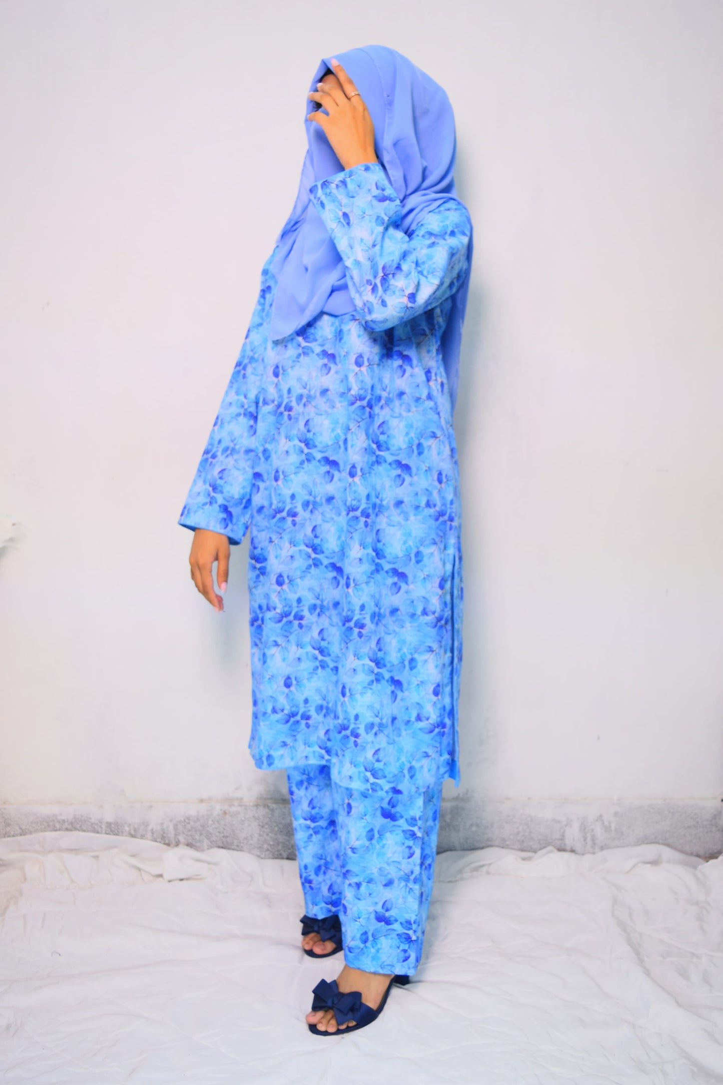 Sky Blue | Printed Khaddar 2 PCs (Stitched) | Winter' 24