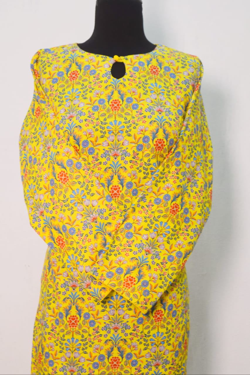 Yellow Floral | Printed Khaddar 2 PCs (Stitched) | Winter' 24