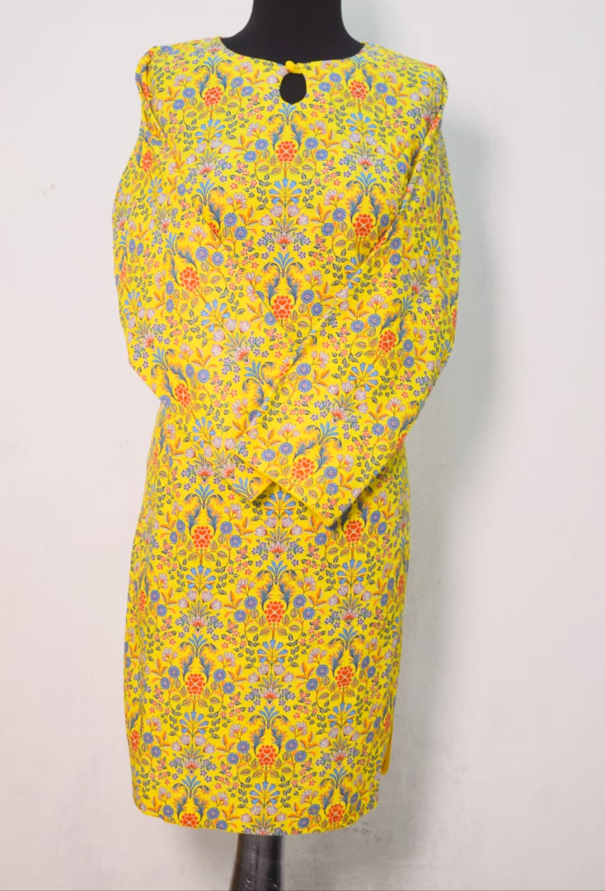 Yellow Floral | Printed Khaddar 2 PCs (Stitched) | Winter' 24