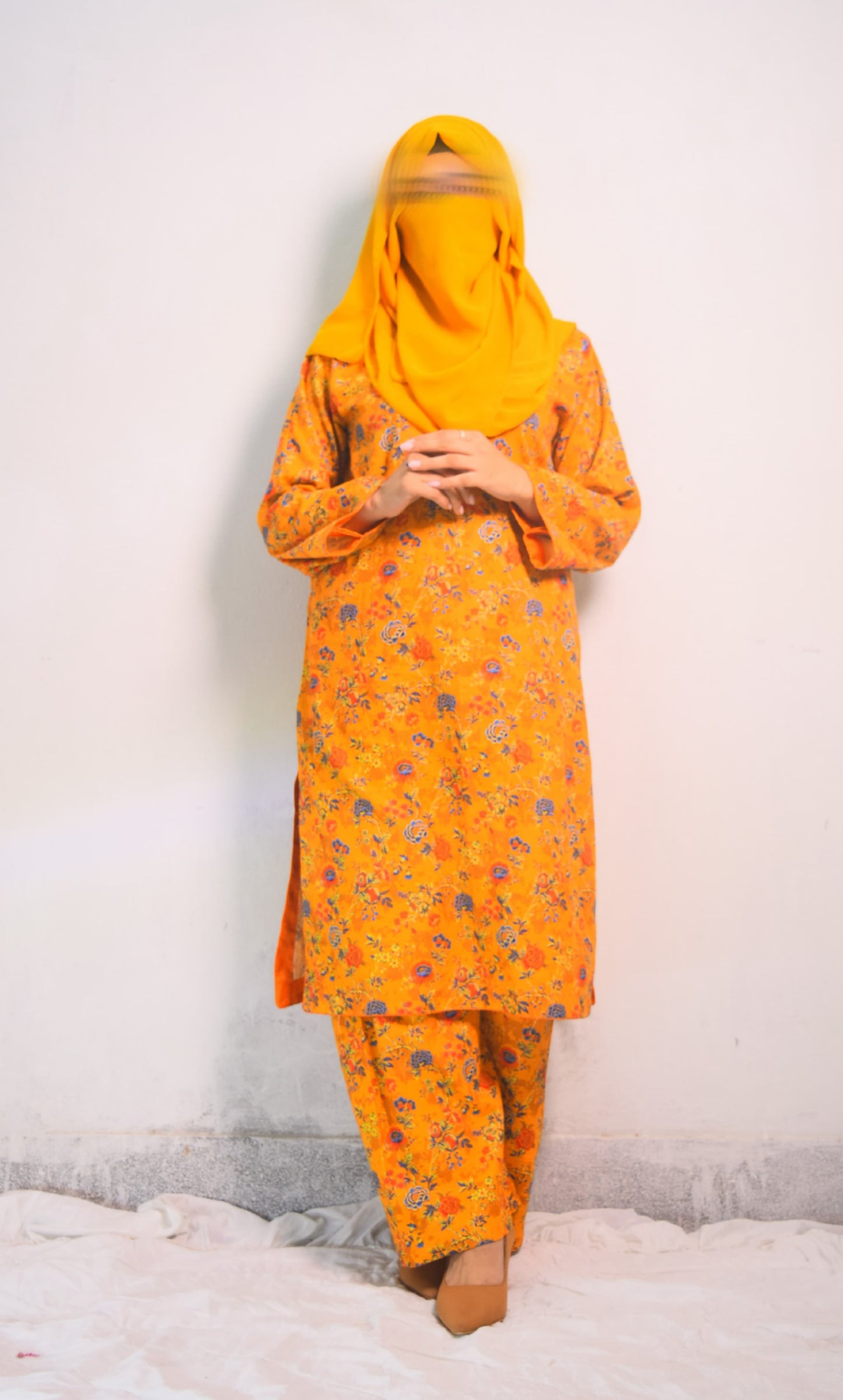 Orange | Printed Khaddar 2 PCs (Stitched) | Winter' 24