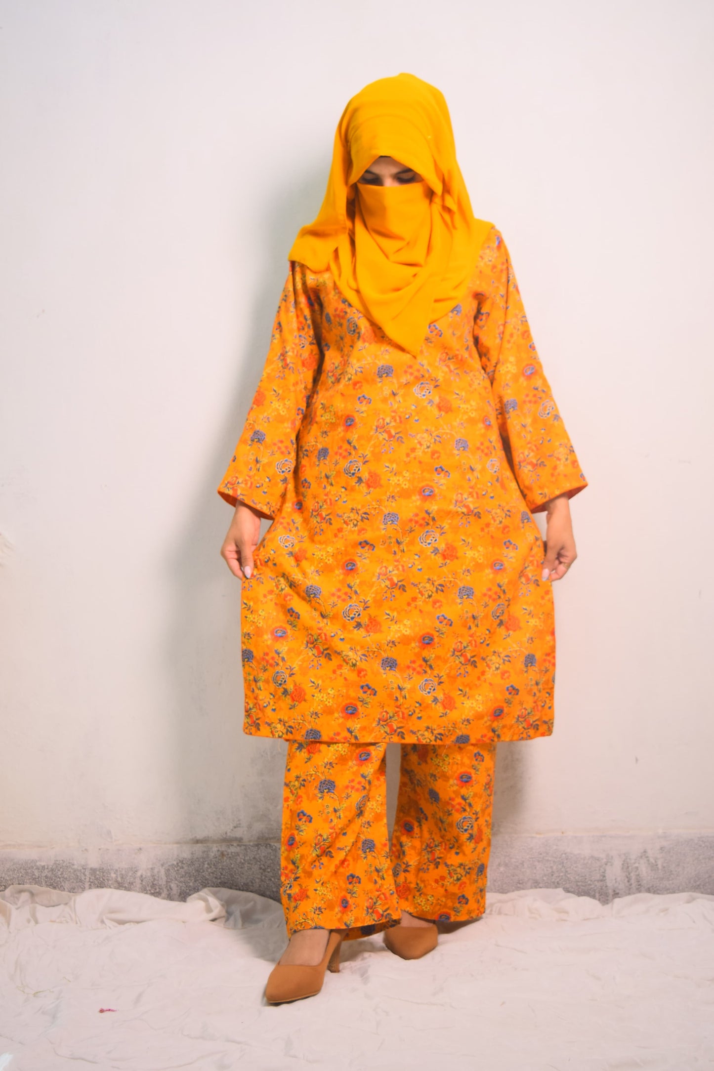 Orange | Printed Khaddar 2 PCs (Stitched) | Winter' 24