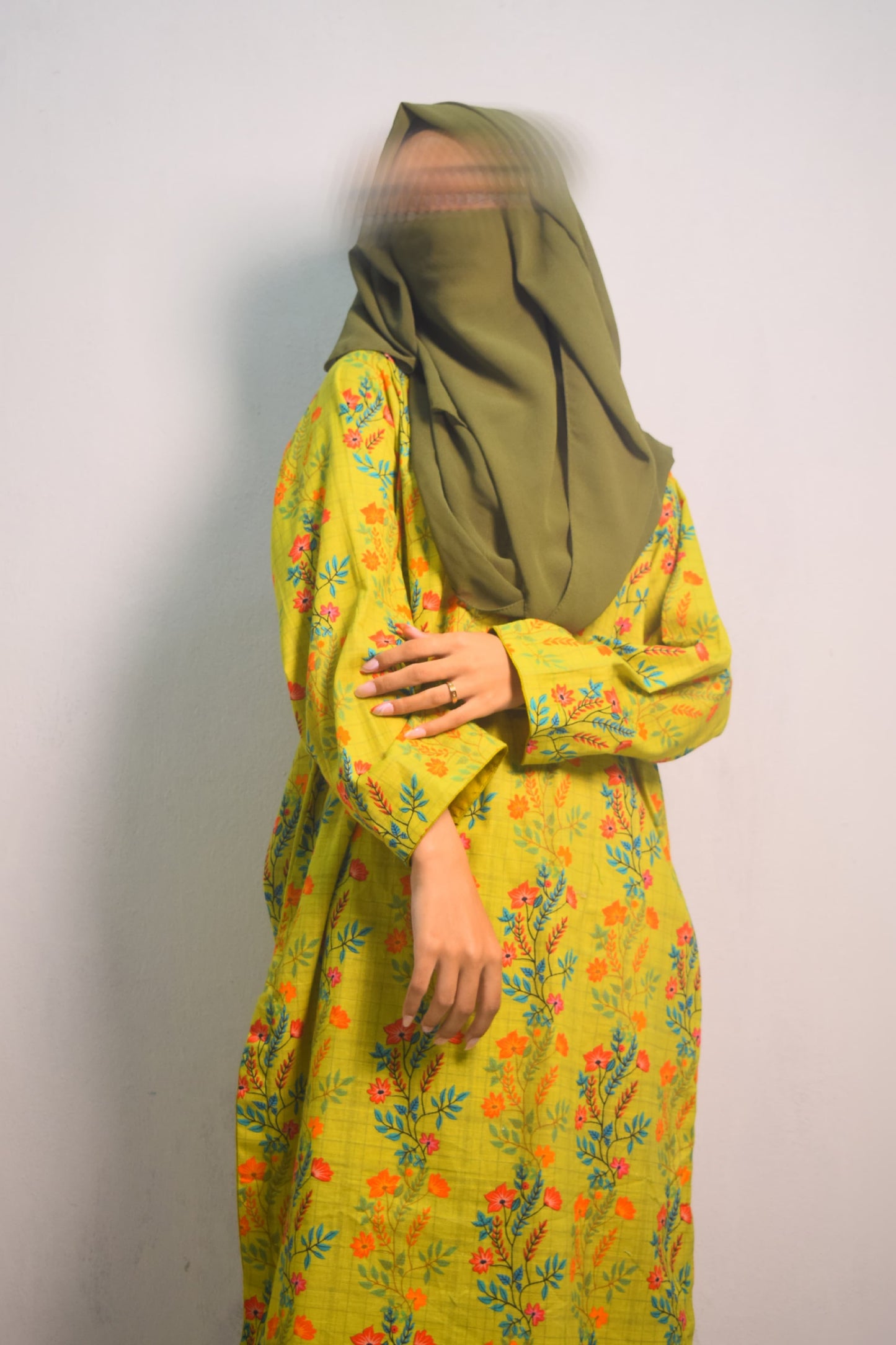 Greenish Mustard | Printed Khaddar 2 PCs (Stitched) | Winter' 24