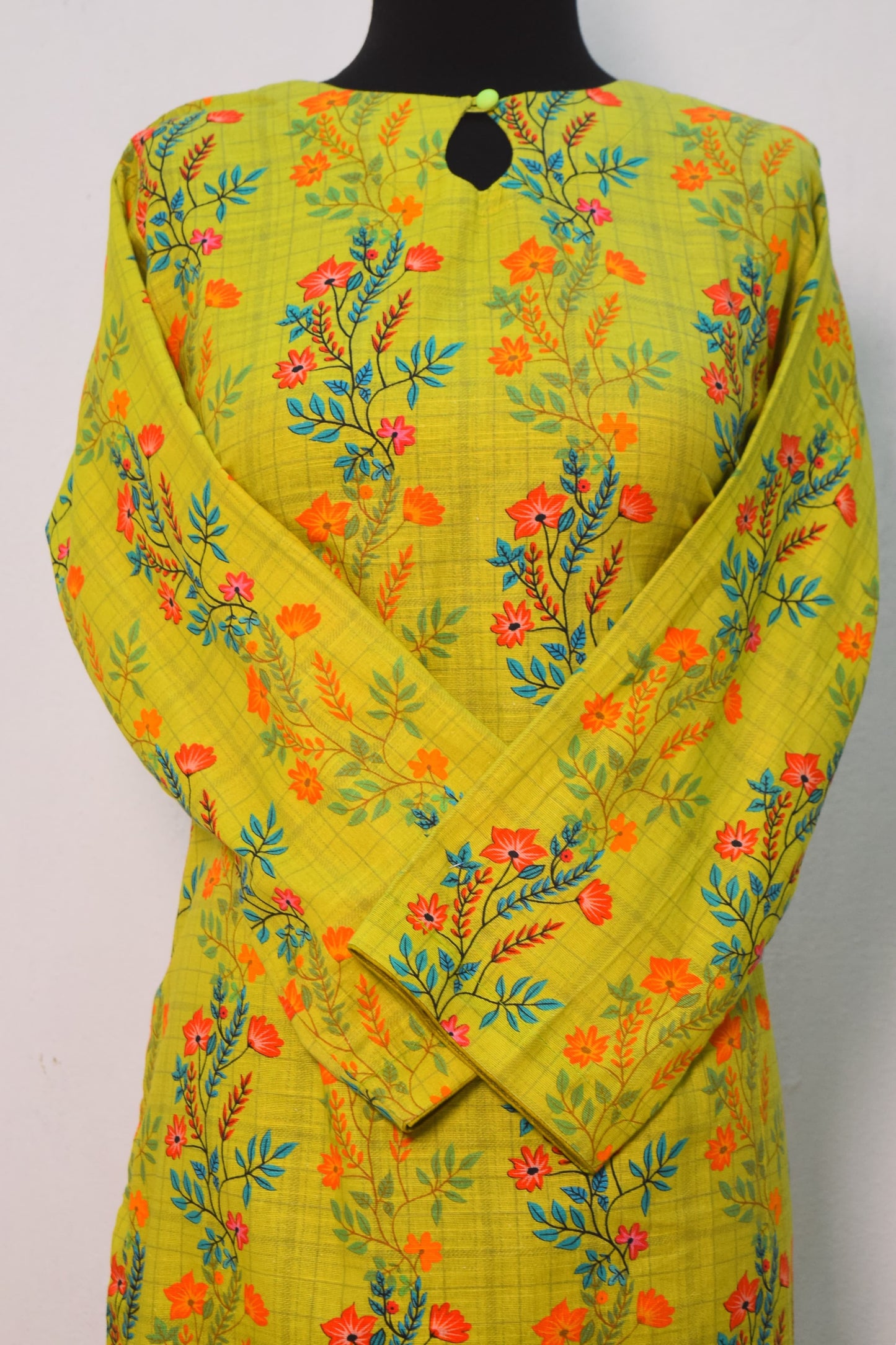 Greenish Mustard | Printed Khaddar 2 PCs (Stitched) | Winter' 24