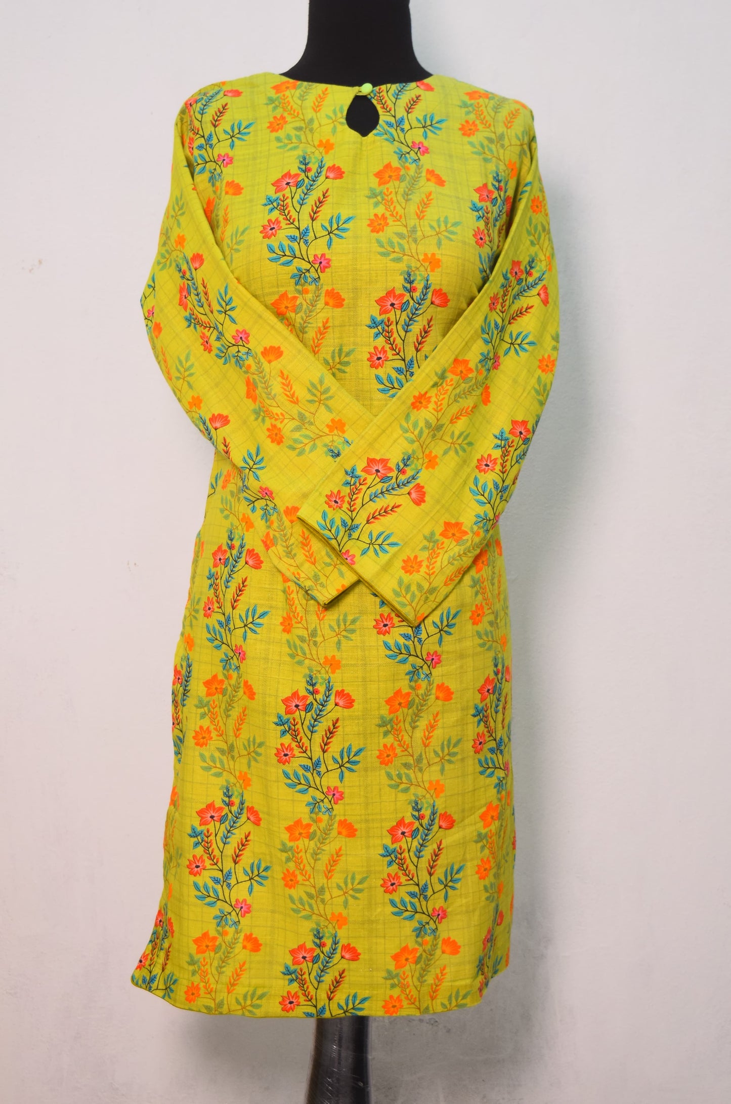 Greenish Mustard | Printed Khaddar 2 PCs (Stitched) | Winter' 24