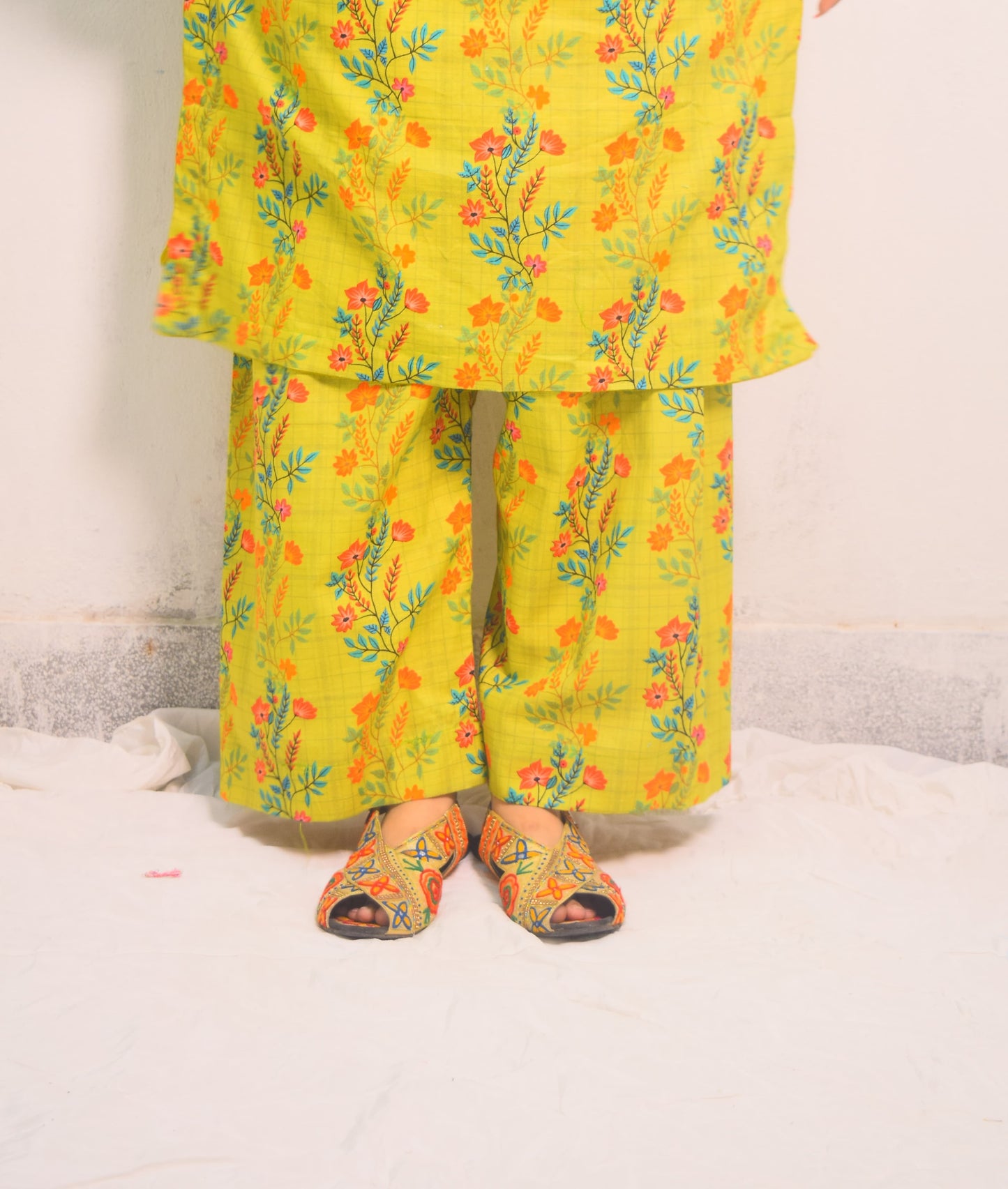 Greenish Mustard | Printed Khaddar 2 PCs (Stitched) | Winter' 24