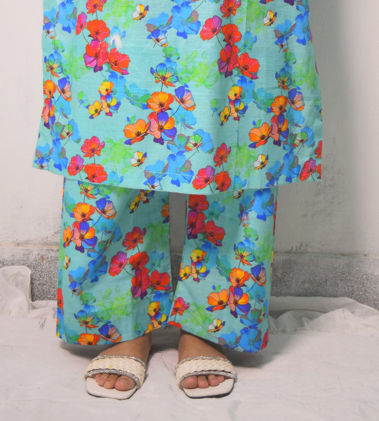 Sea Green Floral | Printed Khaddar 2 PCs (Stitched) | Winter' 24