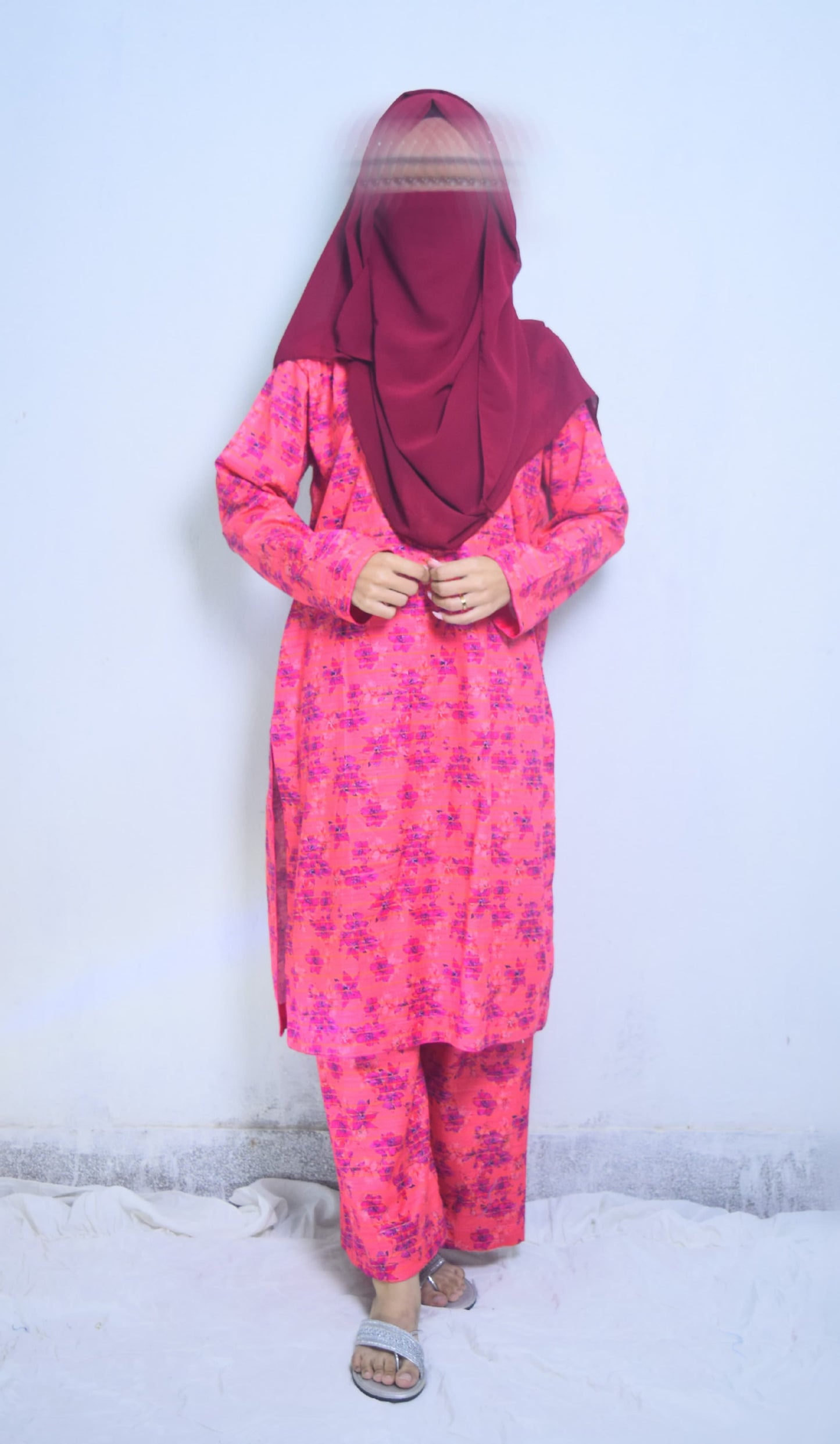 Pink | Printed Khaddar 2 PCs (Stitched) | Winter' 24